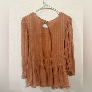 American Eagle orange long sleeve blouse cute summer time light weight flowy